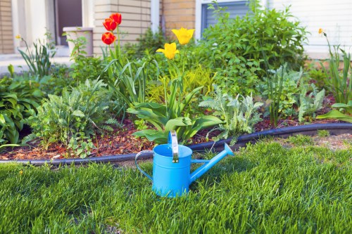 Use of protective equipment during landscaping tasks